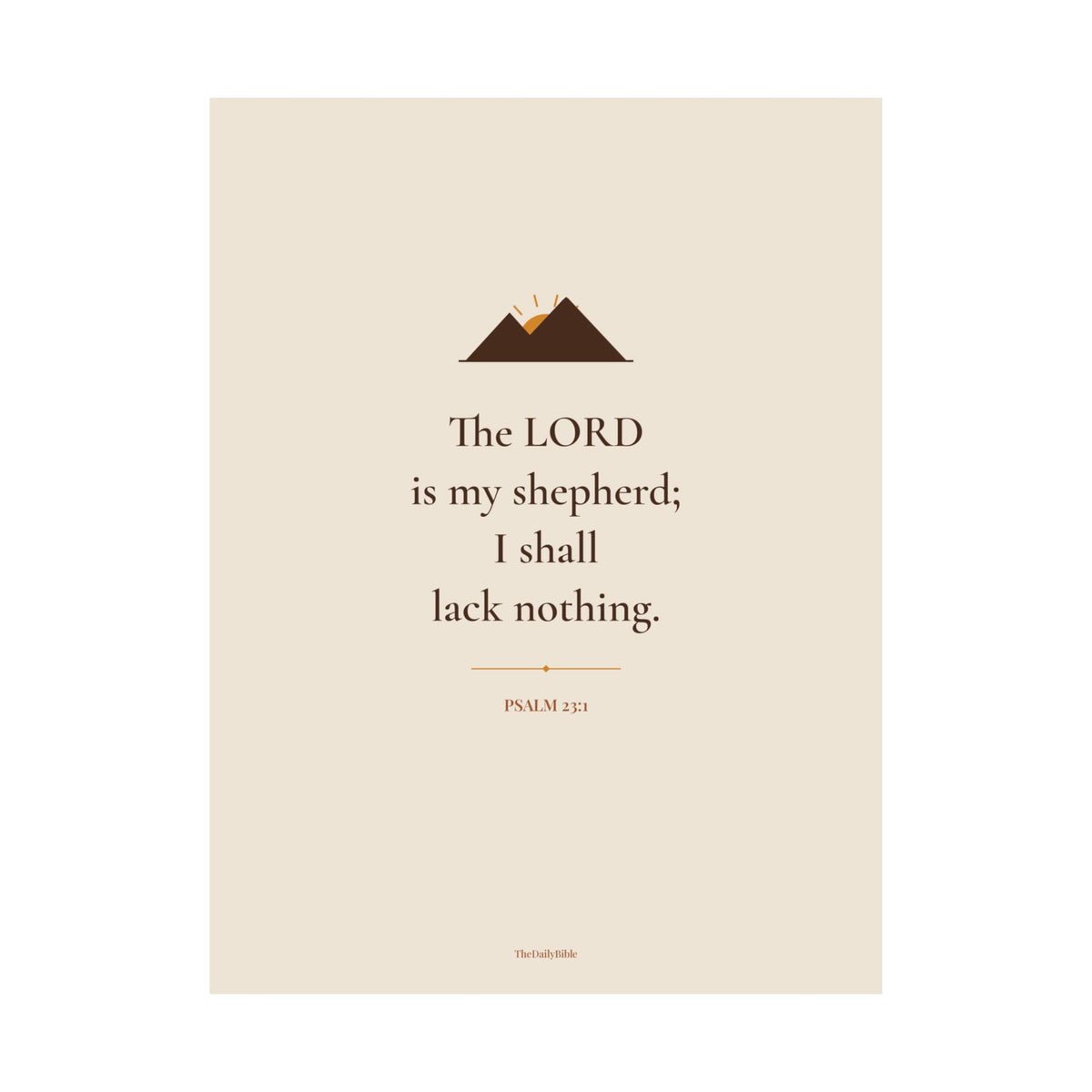 Psalm 23:1 The LORD Is My Shepherd wall art print – front view
