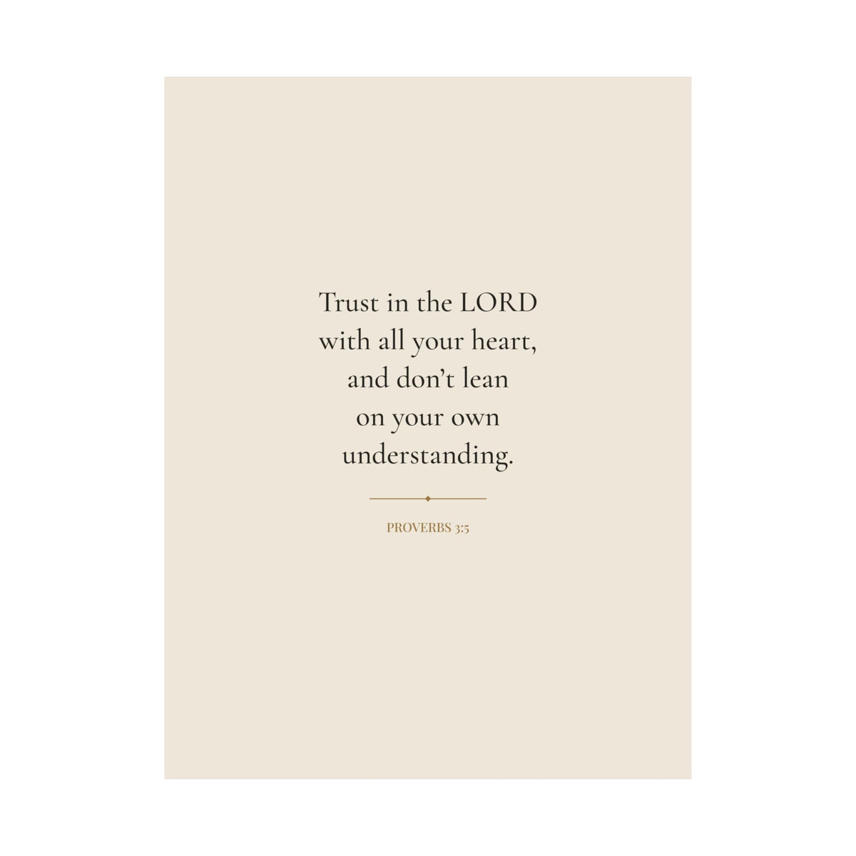 Proverbs 3:5 Trust in the LORD wall art print – front view