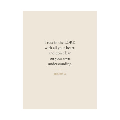 Proverbs 3:5 Trust in the LORD wall art print – front view