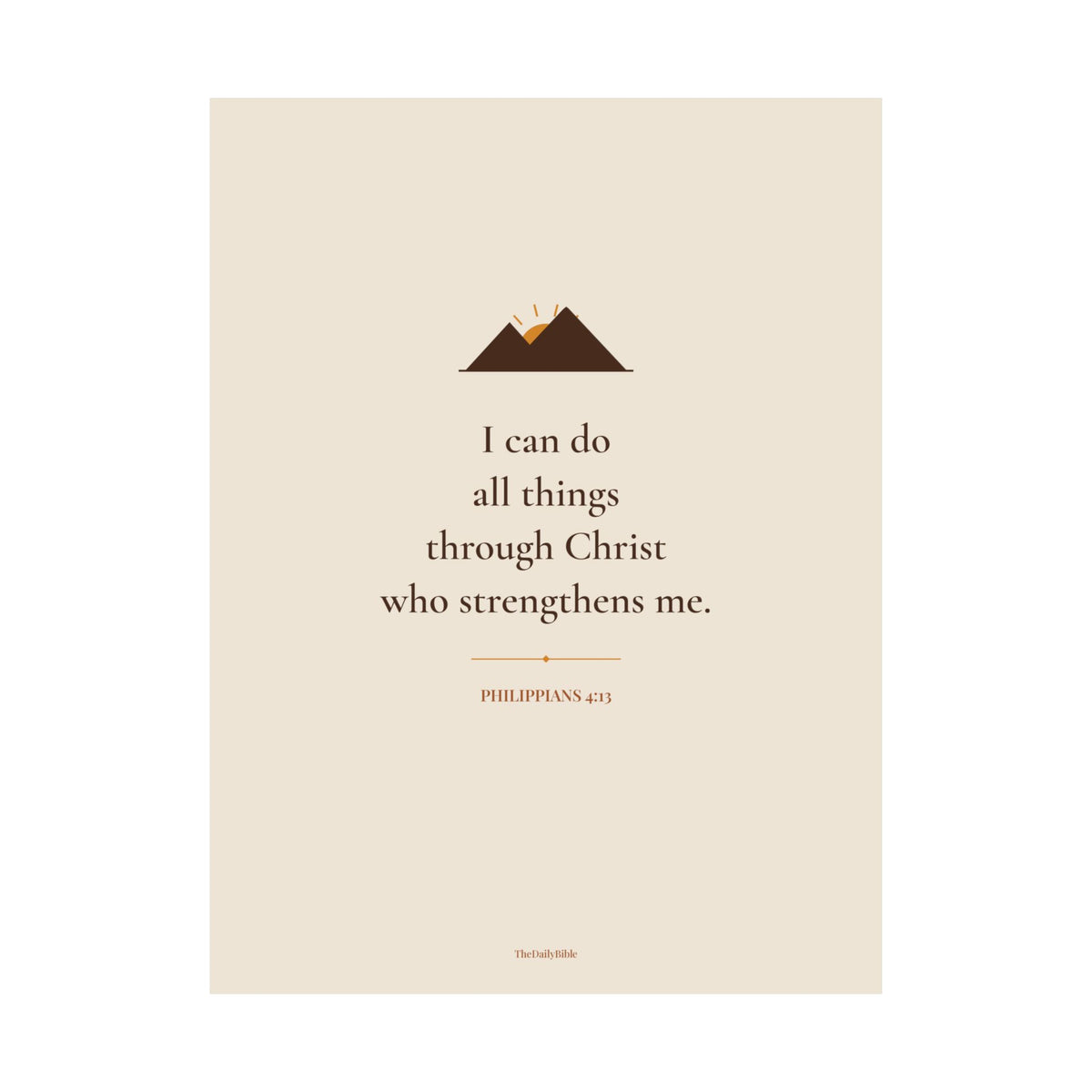 Philippians 4:13 I Can Do All Things wall art print – front view
