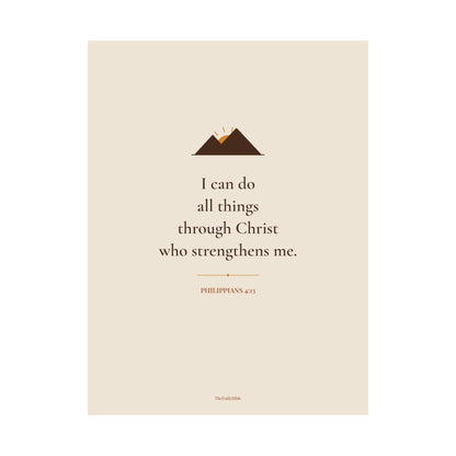 Philippians 4:13 I Can Do All Things wall art print – front view
