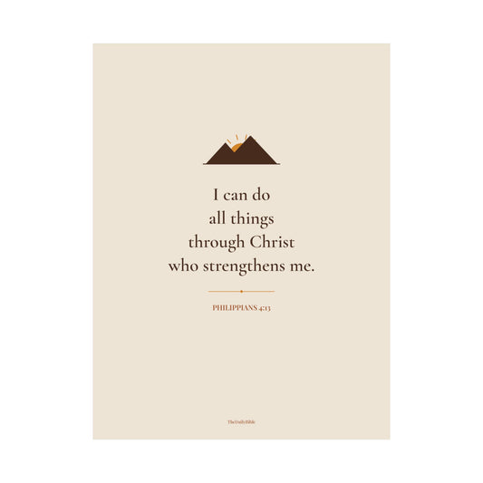 Philippians 4:13 I Can Do All Things wall art print – front view
